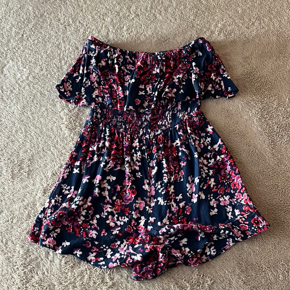 Floral strapless romper